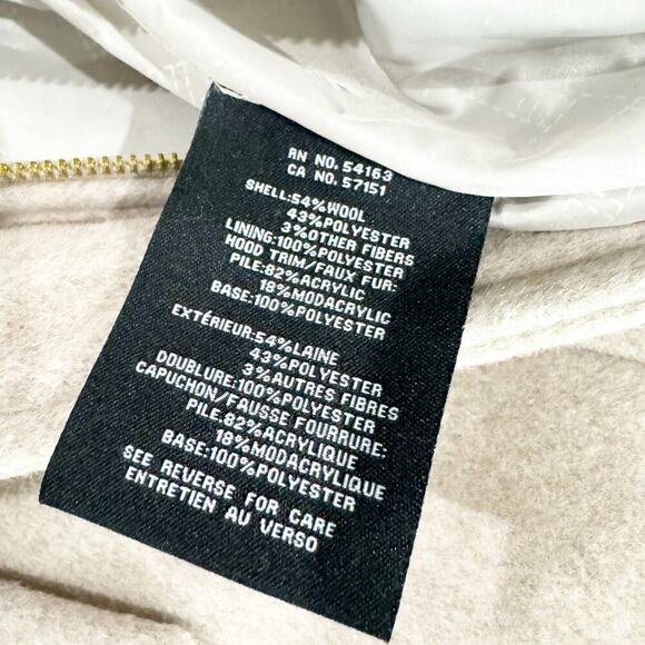 Cole Haan Wool Blend Faux Fur Trimmed Hooded Parka Coat Size 8 NWT - Picture 9 of 12